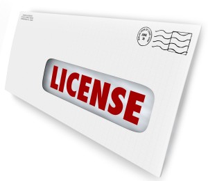 Your license has arrived in an envelope as official approval or authorization for your application for business operation, driving, hunting, or other activity